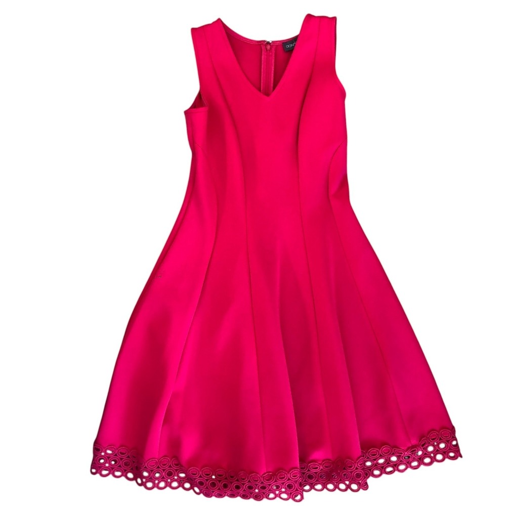 Donna Ricco NWT Pink Fit Flare Sleeveless V-Neck Party Wedding Guest Dress Sz 4 - Picture 8 of 15
